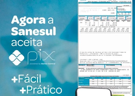 Sanesul aponta PIX como maneira mais prática de pagar a fatura