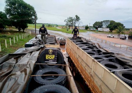DOF apreende carretas com mais de R$ 1 milhão em pneus