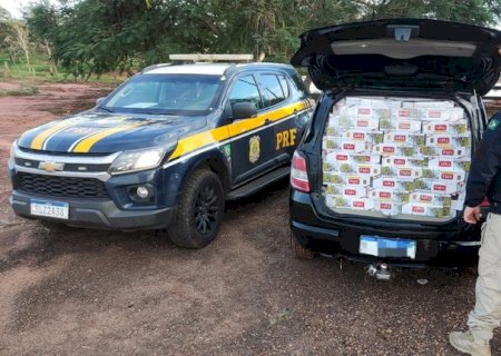 PRF apreende 10 mil maços de cigarros em Bataguassu