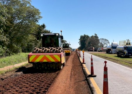 Obras de restauração do pavimento alteram tráfego temporariamente na BR-163 em Caarapó